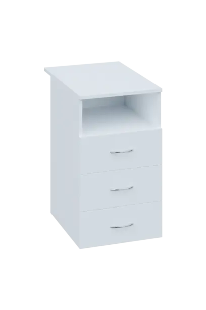 CKC 1 - 74 kontejner přístavný, 3-zásuvkový/nika, deska 18 mm, centrální zámek, bílá